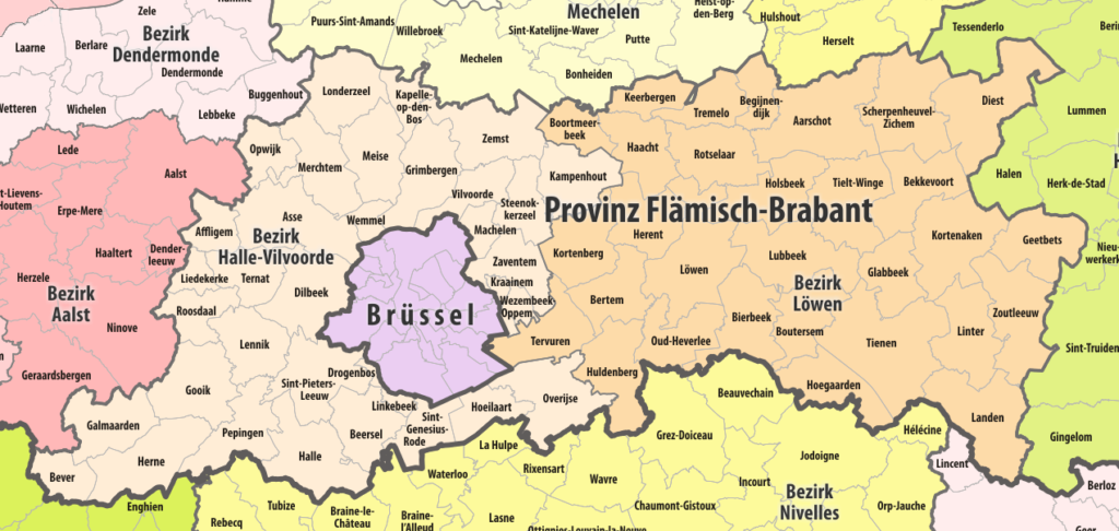 Carte de la province du Brabant flamand