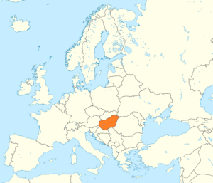 Carte de localisation de la Hongrie en Europe.