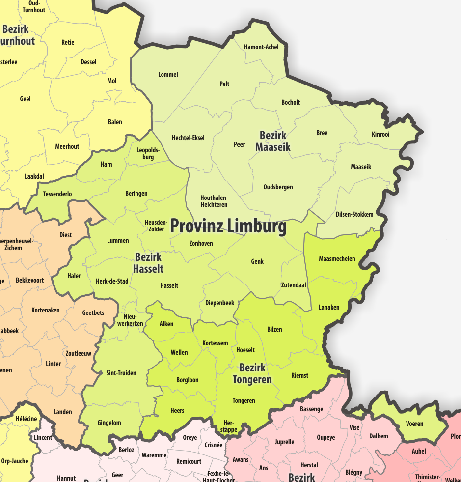 Carte de la province de Limbourg