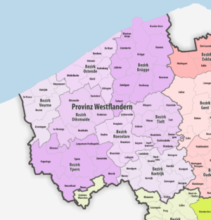 Carte de la province de Flandre-Occidentale