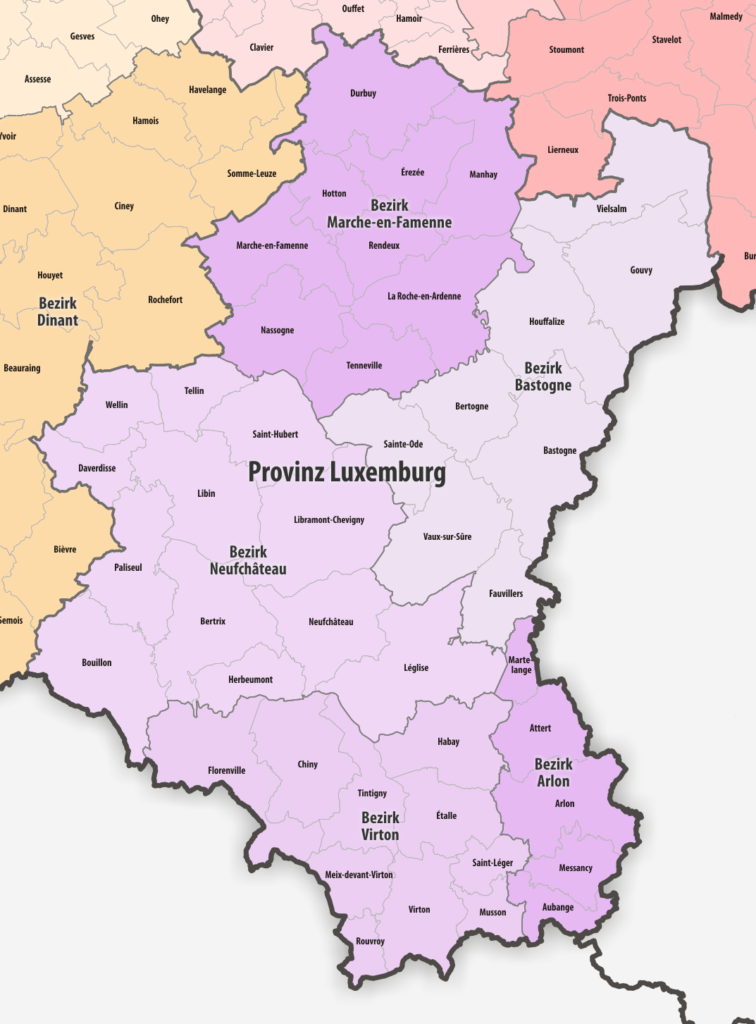 Carte de la province de Luxembourg