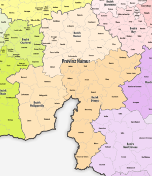 Carte de la province de Namur