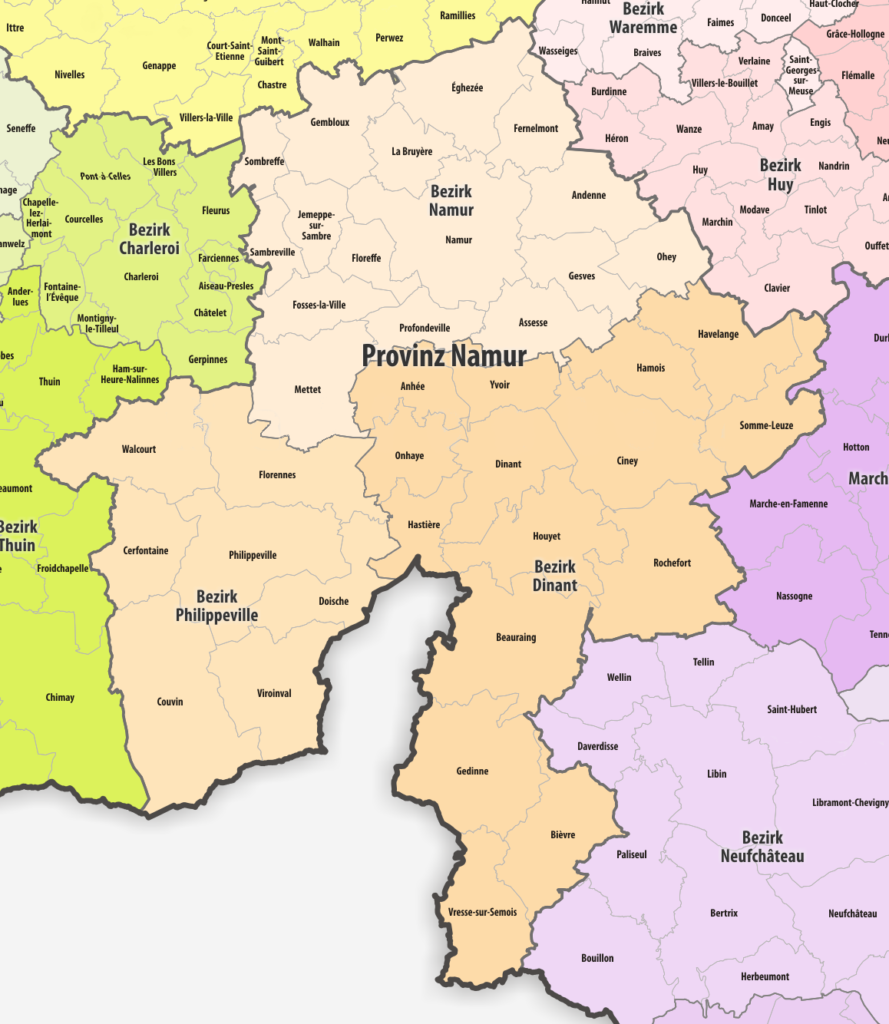 Carte de la province de Namur