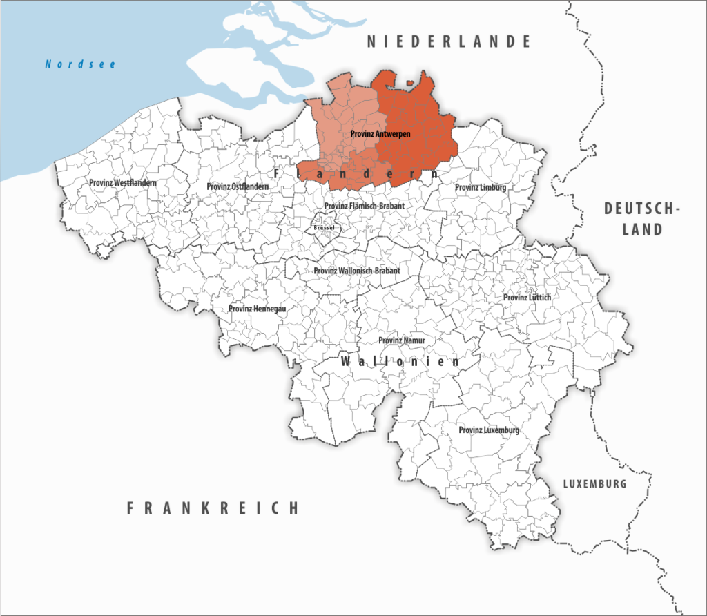 Carte de localisation de la province d'Anvers