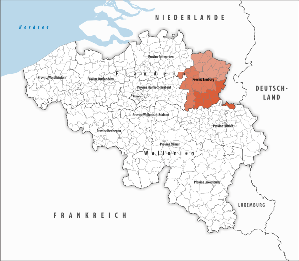 Carte de localisation de la province de Limbourg