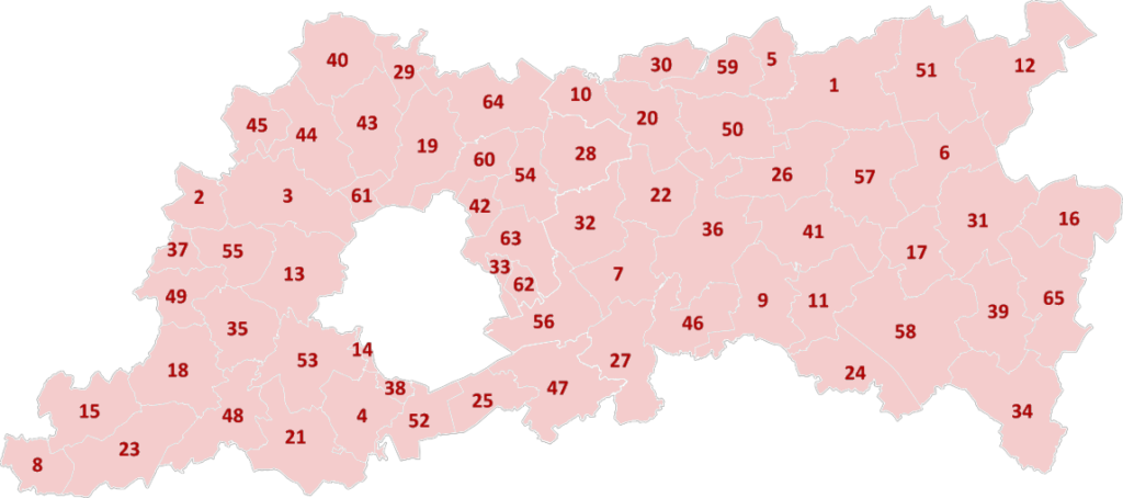 Carte des communes de la province du Brabant flamand