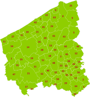 Les communes de la province de Flandre-Occidentale