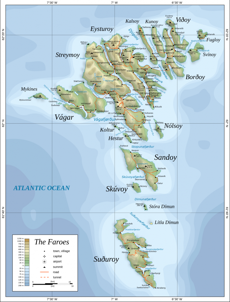 Carte des Îles Féroé