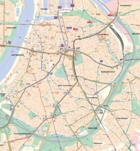 Plan du centre-ville d'Anvers