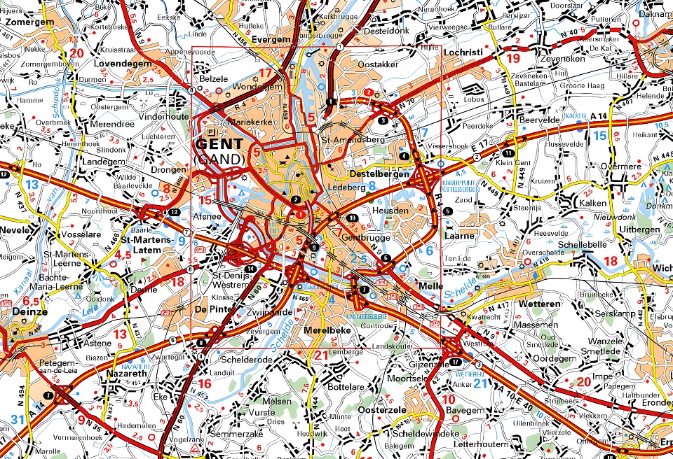 Carte d'accès routier à Gand