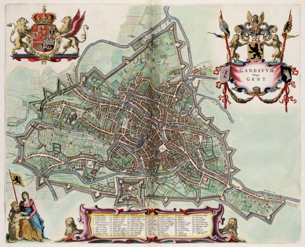 Plan de Gand, Belgique 1649.