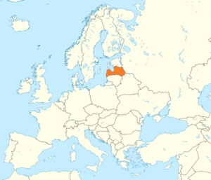 Carte de localisation de la Lettonie en Europe.