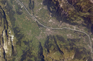 Image satellite de Vaduz au Liechtenstein.