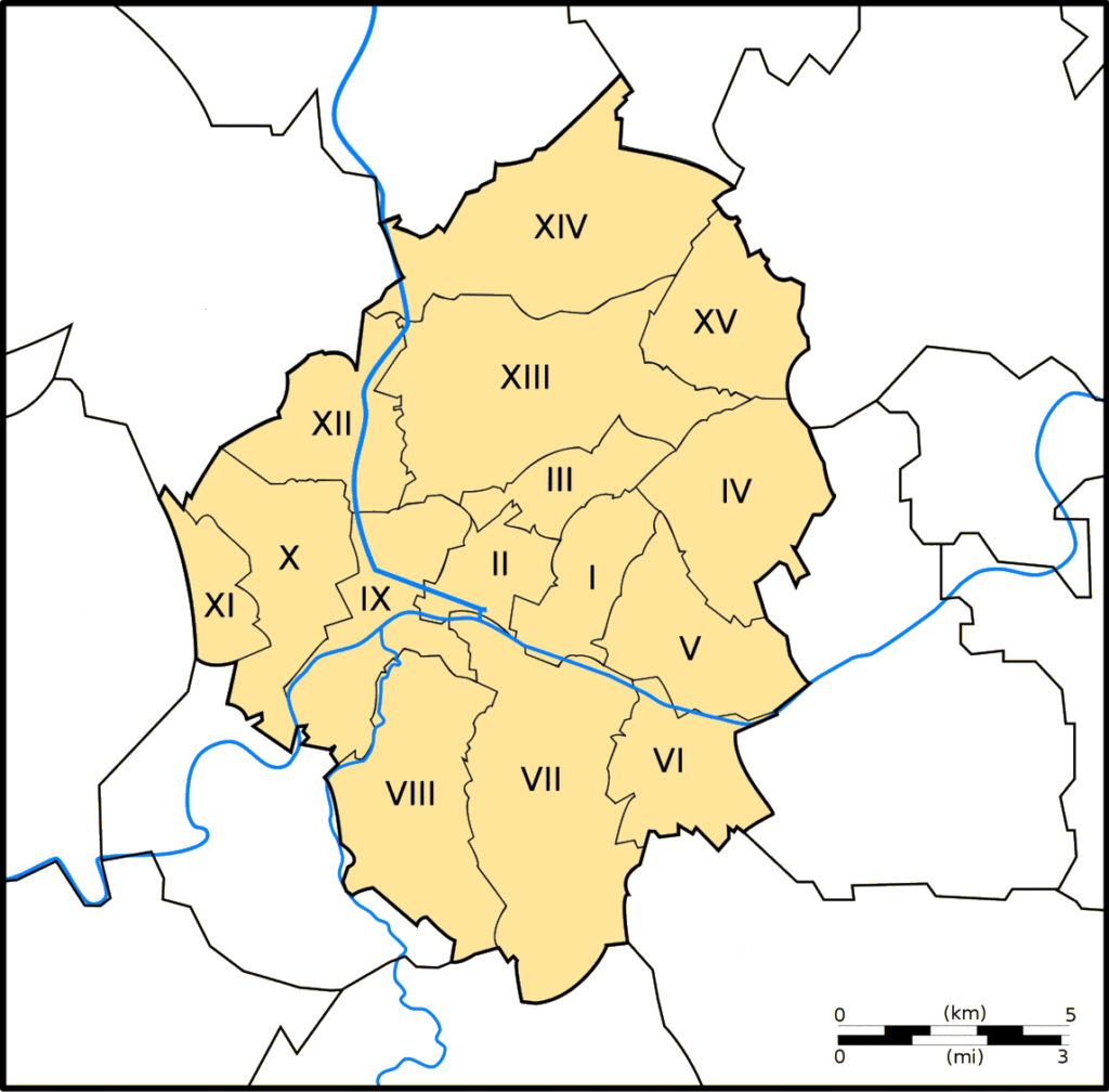 Carte des sections de la ville de Charleroi