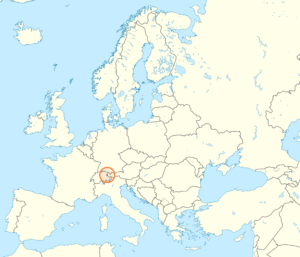 Carte de localisation du Liechtenstein en Europe.