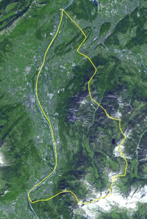 Image satellite de la Principauté de Liechtenstein
