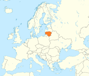 Carte de localisation de la Lituanie en Europe.