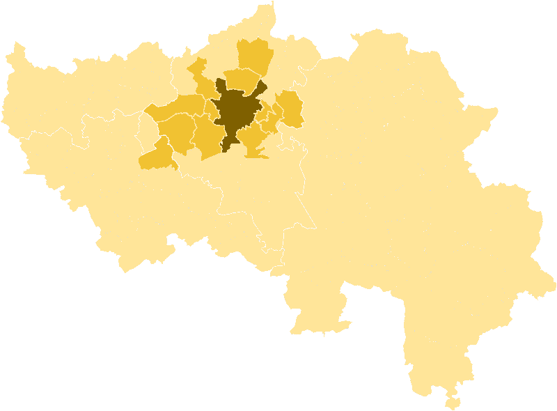 Carte de l'agglomération opérationnelle de Liège