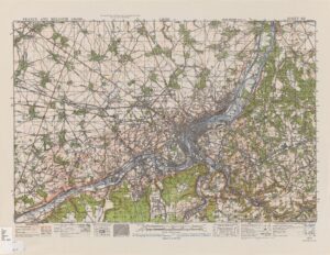 Carte topographique de la région de Liège en1944