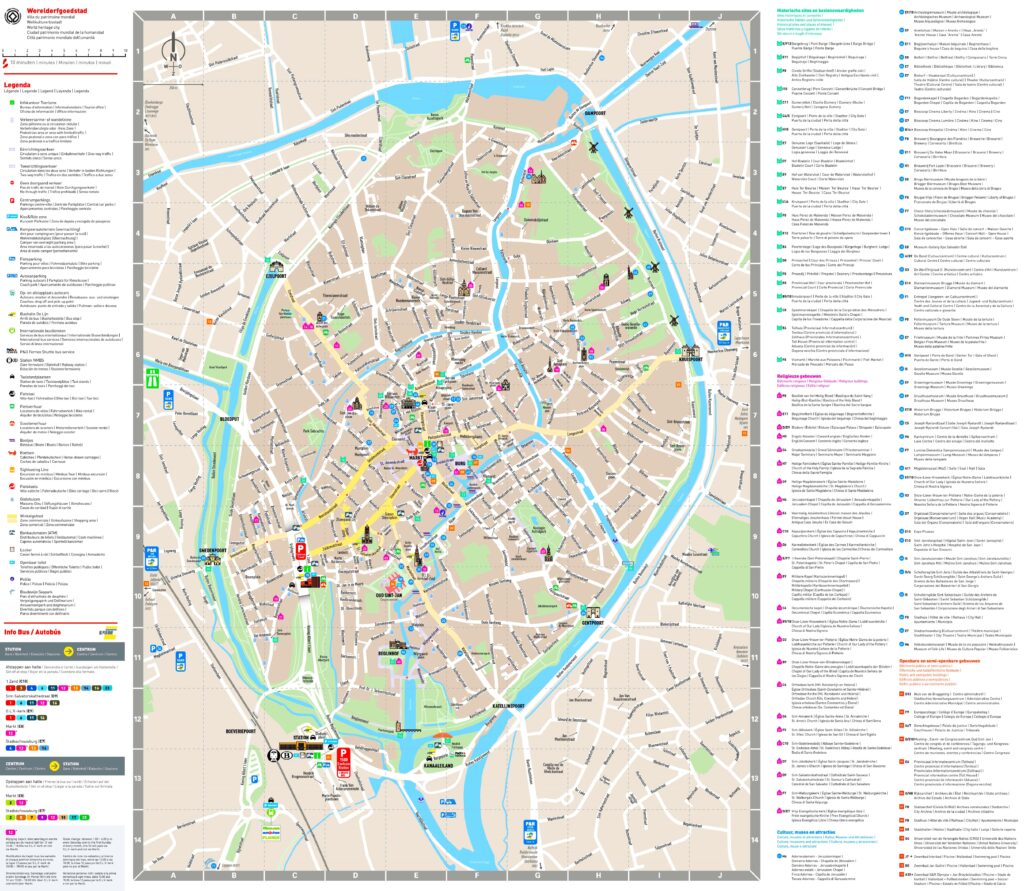 Carte touristique de Bruges.