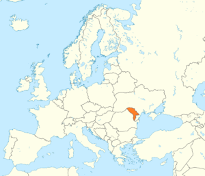 Carte de localisation de la Moldavie en Europe orientale.