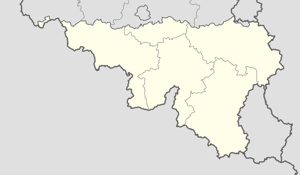 Carte vierge de la Région wallonne.