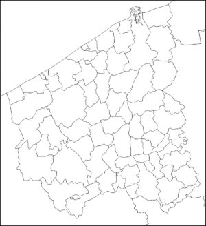 Carte vierge de la province de Flandre-Occidentale
