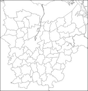 Carte vierge de la province de Flandre-Orientale