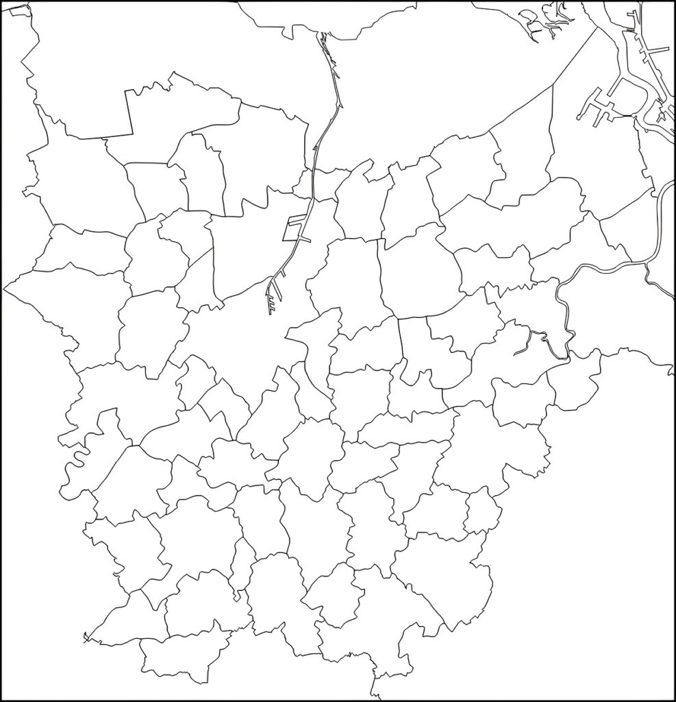 Carte muette de la province de Flandre-Orientale