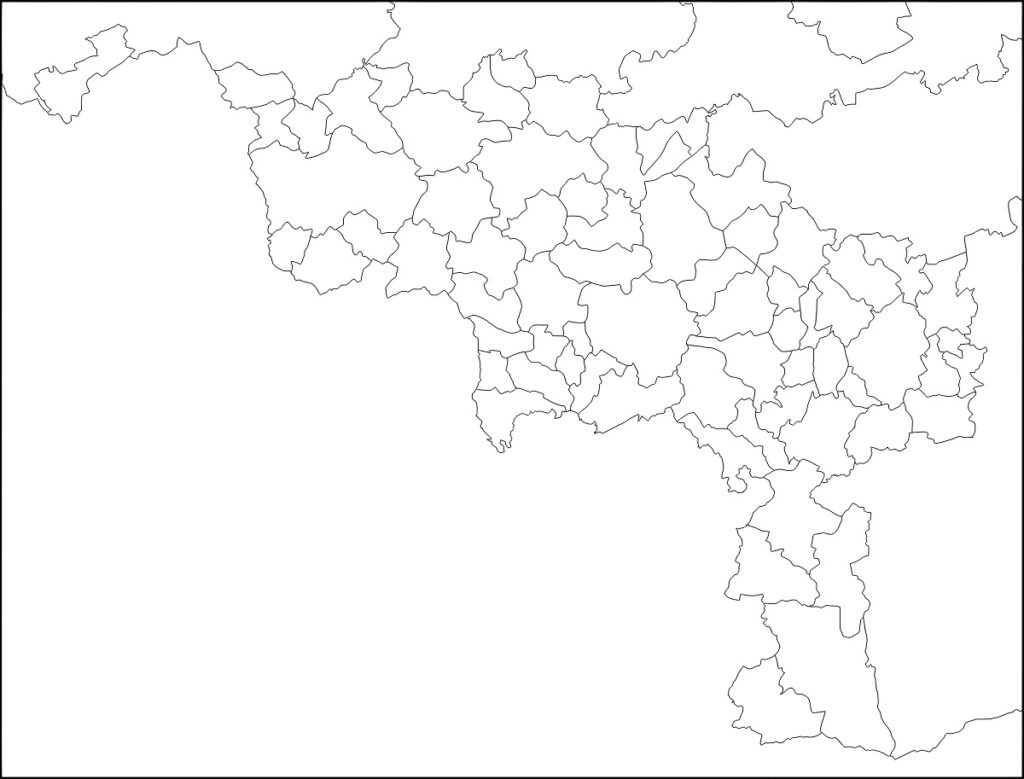 Carte muette de la province de Hainaut