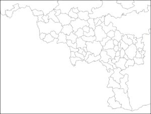 Carte vierge de la province de Hainaut