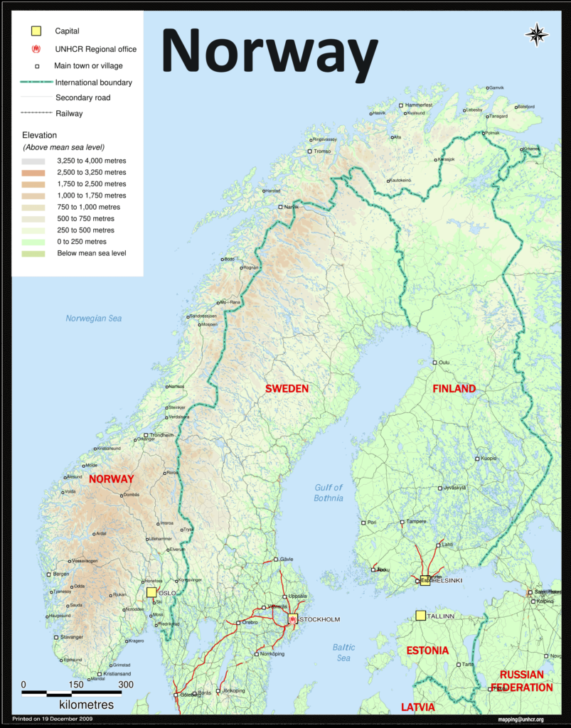 Carte des principales villes de Norvège.