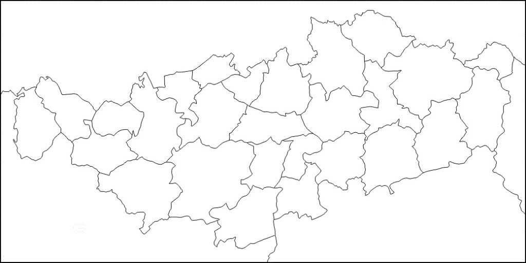 Carte muette de la province du Brabant wallon
