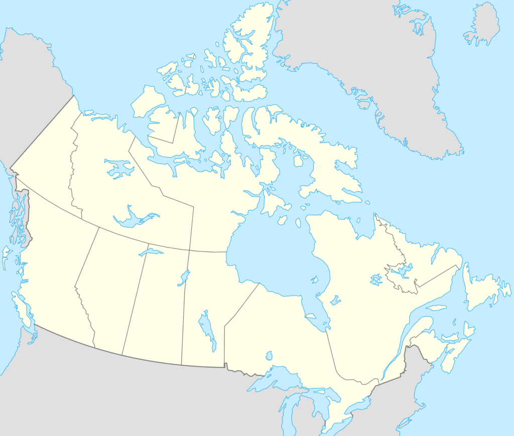 Carte vierge du Canada.