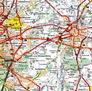 Plan d’accès routier à Louvain
