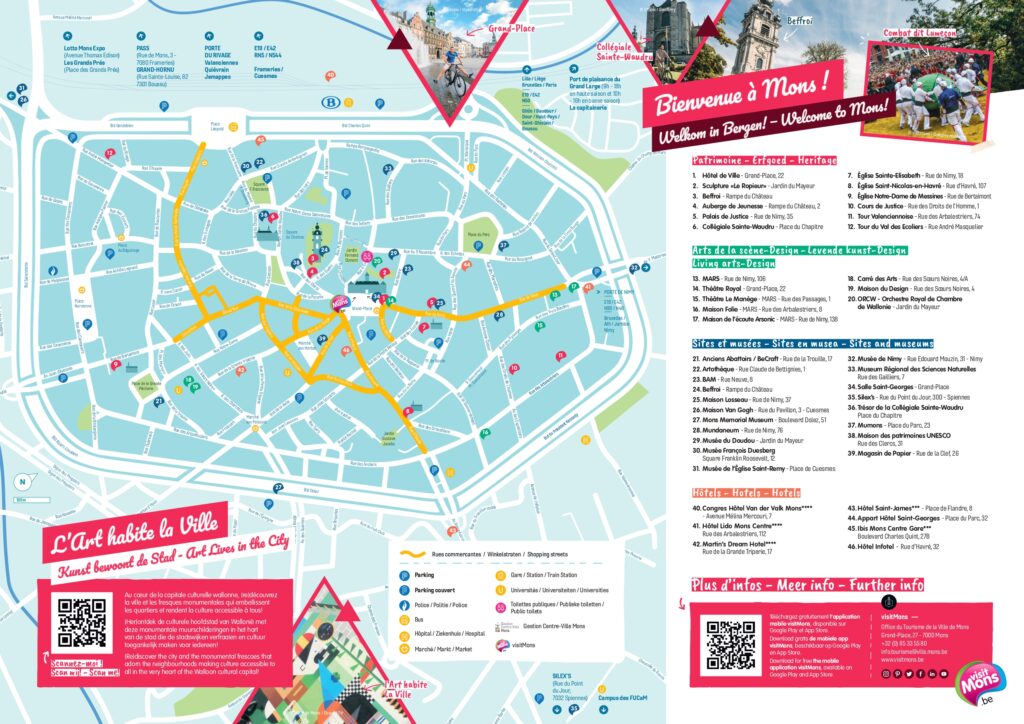Carte touristique de la ville de Mons