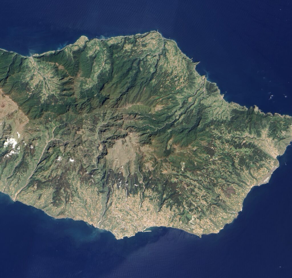 Image satellite de l'île de Madère