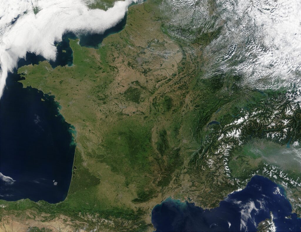 Image satellite de la France