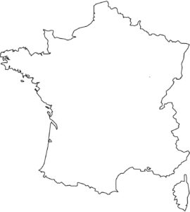Carte de France vierge à imprimer. Fond de carte vide - Thème en noir et blanc