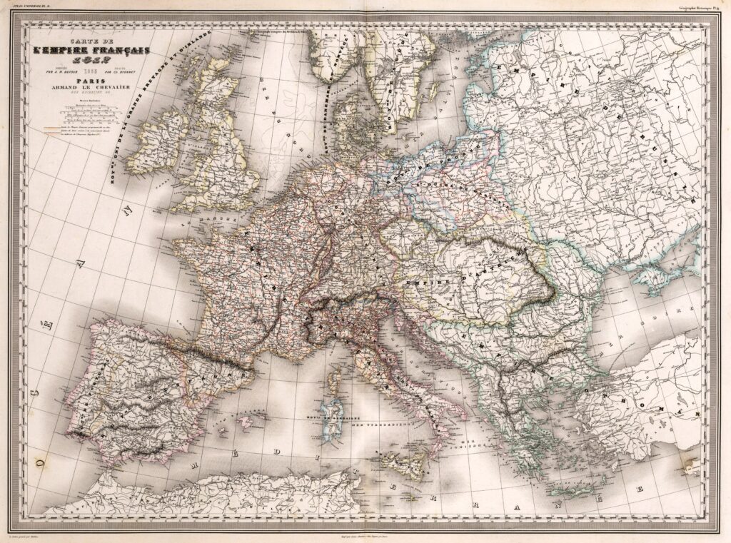 Carte de l'Empire français à son apogée en 1812.