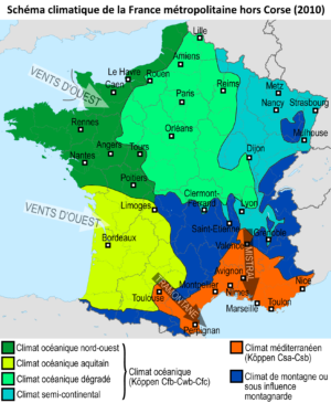 Carte climatique de la France