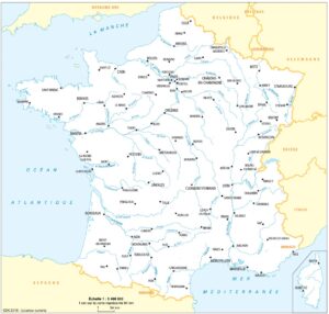 Carte hydrographique de la France