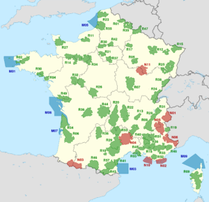 Carte des parcs naturels de France