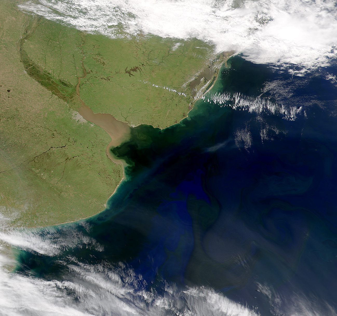 El río de la Plata visto desde el espacio | Gifex