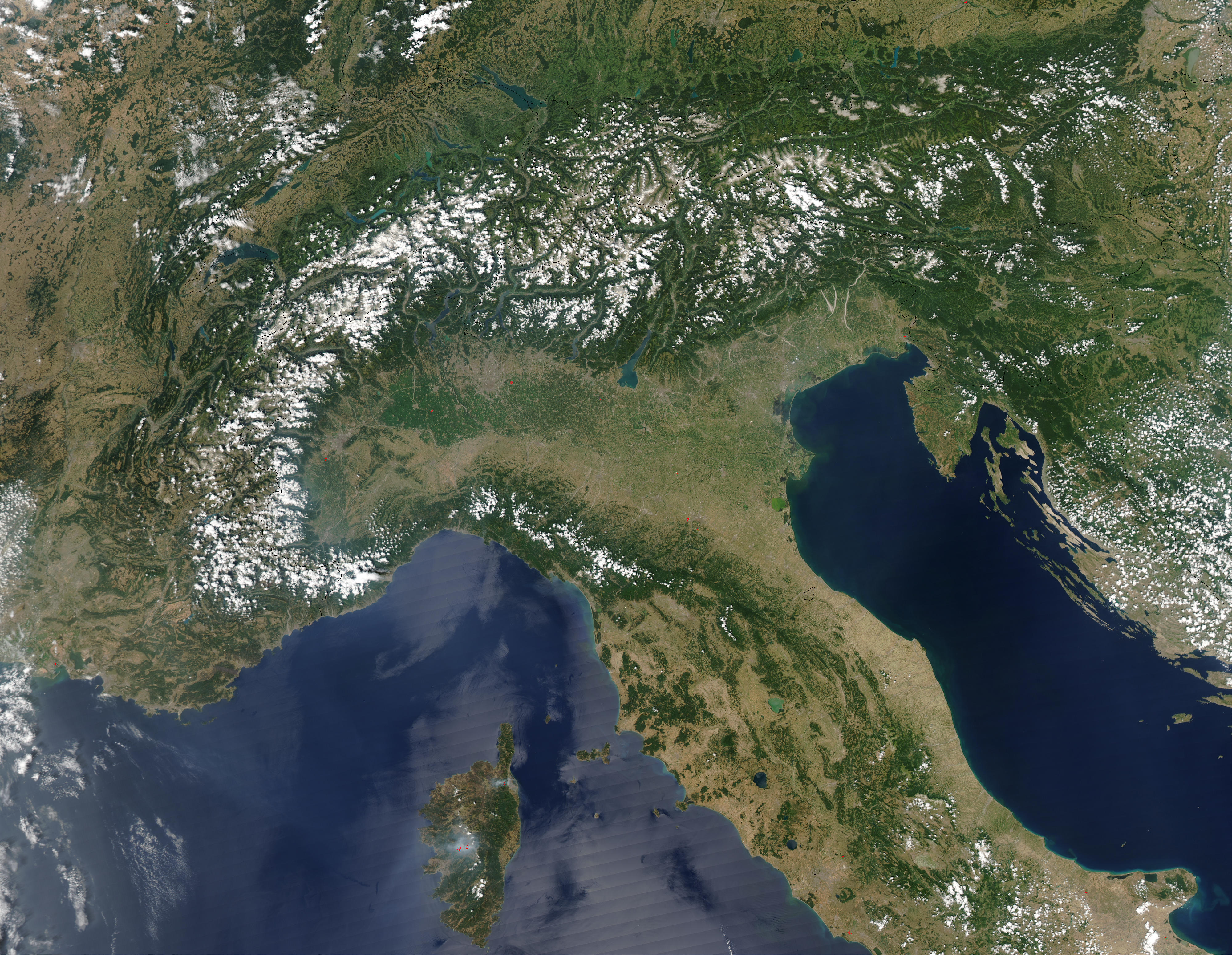 Карта Италии Спутник