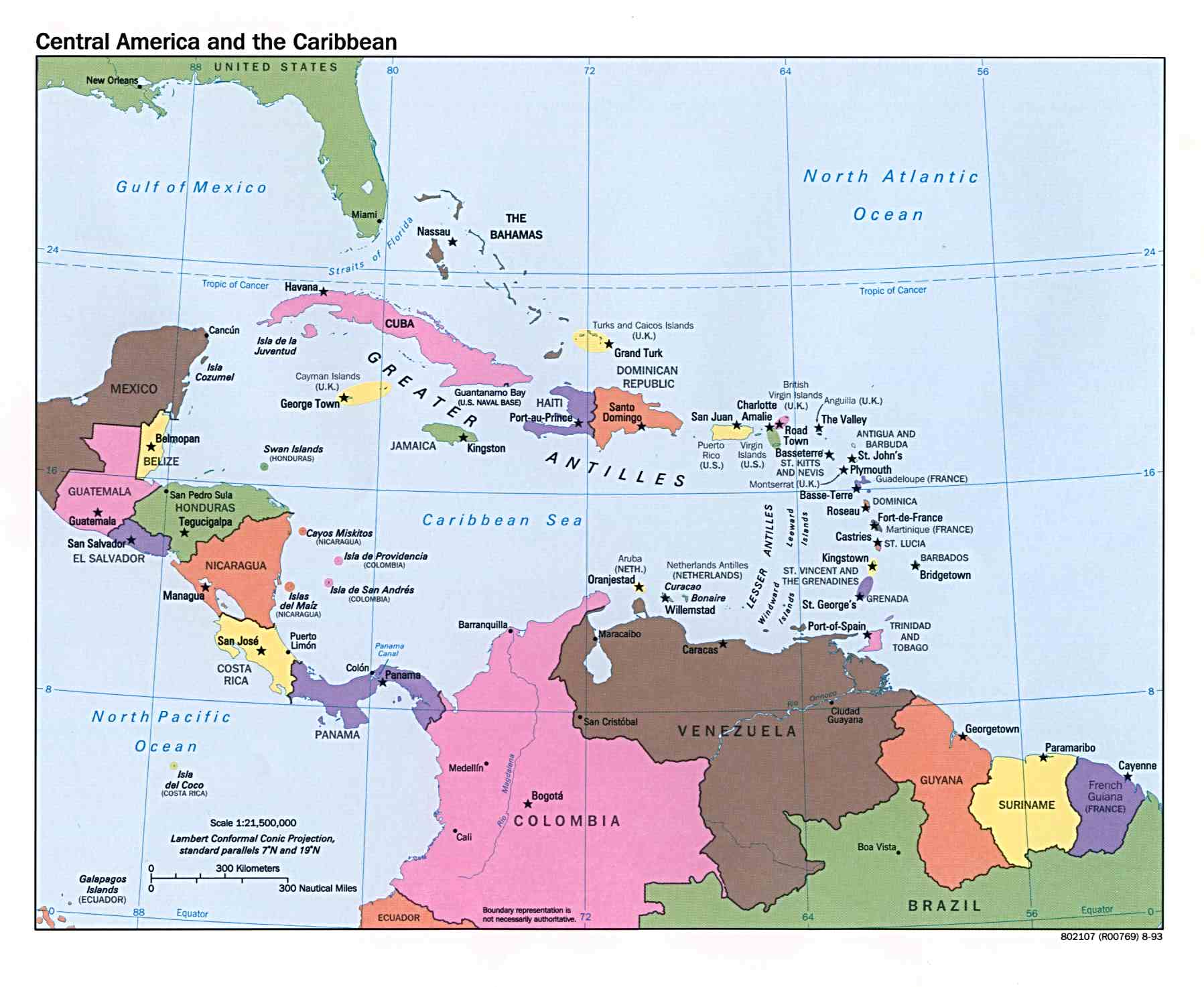 Mapa De América Central Y El Caribe Tamaño Completo Ex 4807