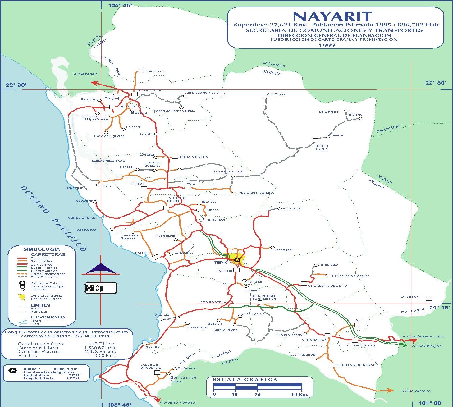 Nayarit Mexico Map Nayarit Map