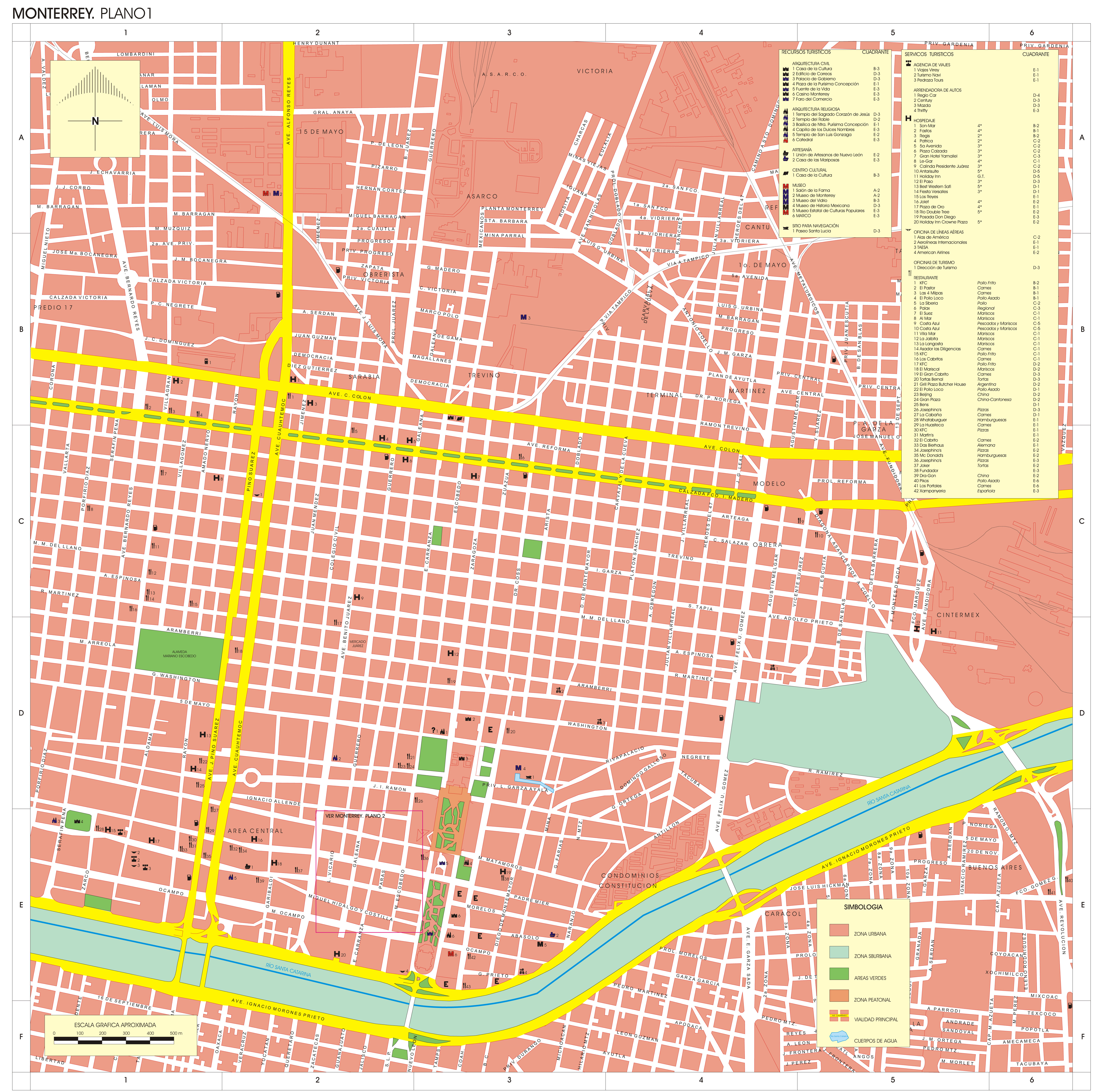 Map of Monterrey Full size Gifex