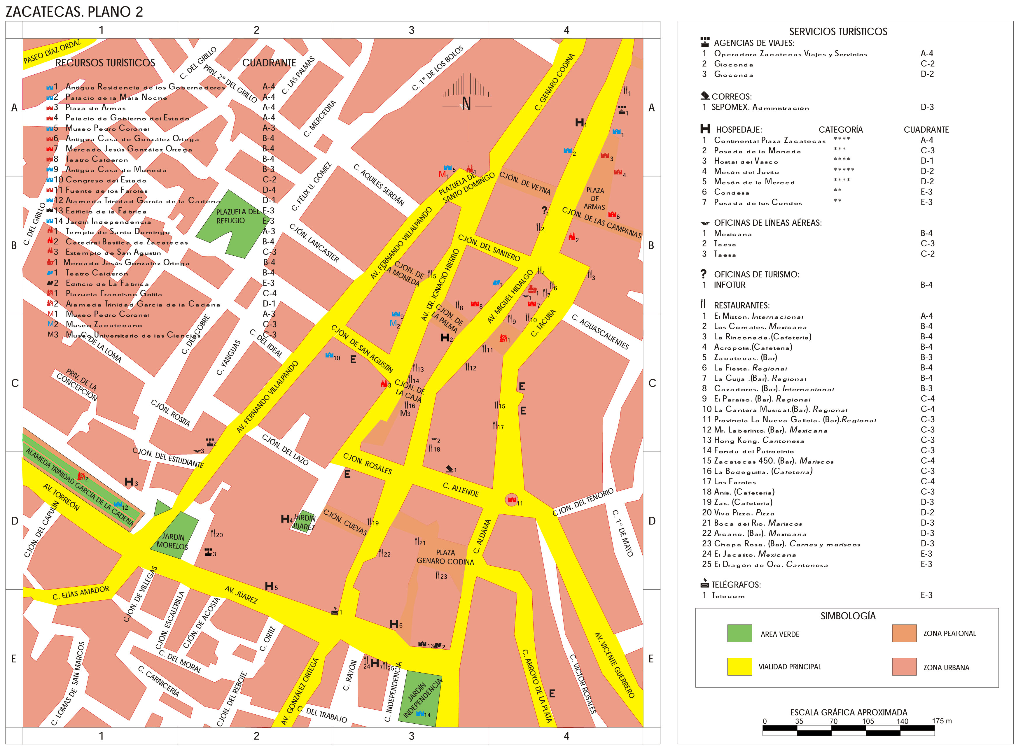 Mapa De La Ciudad De Zacatecas Tamaño Completo