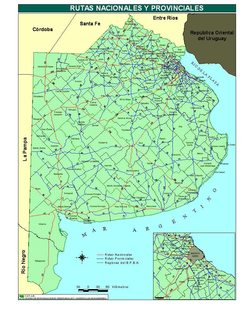 Mapa De Rutas Nacionales Y Provinciales Prov Buenos Aires Tamaño Completo 3415